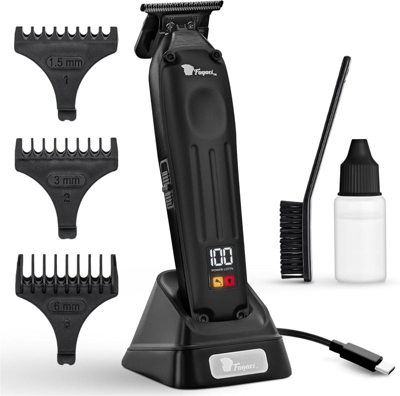 Fagaci Professional Zero Gapped Trimmer for Men, 5X Longer Sharpness Cordless Beard Trimmer for Men, T Liners Professional Trimmers for Barbers with Brushless Motor, Zero Gap Trimmers Barber T Blade - Image 1